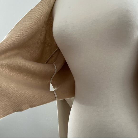 Wildfox Wilder Pearl Tie Wrap Sweater Embellished Beaded Cropped Cream Large NWT - Picture 7 of 15